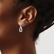 White Ice Sterling Silver Diamond Teardrop Dangle Earrings Gift Ready