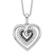 Sterling Silver Diamond Heart Necklace with Extender