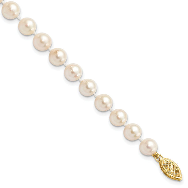 Women's 14K Yellow Gold 6-7mm Freshwater Cultured Pearl Bracelet