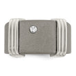 Edward Mirell Titanium & Argentium Sterling Silver .06ct Dia Signet Ring