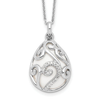 Cubic Zirconia Dew of Heaven Necklace in Sterling Silver, 18 Inch