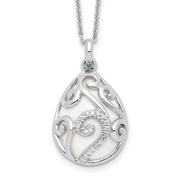 Cubic Zirconia Dew of Heaven Necklace in Sterling Silver, 18 Inch