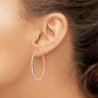14K Rose Gold Diamond Hoop Earrings with Polished Finish & Hinged Design