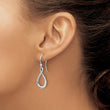 Sterling Silver Diamond Dangle Earrings with Rhodium Finish