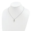 Brilliant Gemstones Sterling Silver with 14K Accent Rhodium-plated Peridot and Diamond Key 18 Inch Necklace with 2 Inch Extender