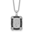 White Night Sterling Silver Rhodium-Plated Diamond Necklace with Extender