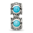Sterling Silver 925 Antiqued Turquoise Bead with 4 Gemstones
