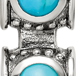 Sterling Silver 925 Antiqued Turquoise Bead with 4 Gemstones
