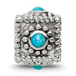 Sterling Silver 4-Stone Turquoise Antiqued Bead
