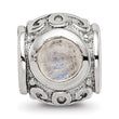 Sterling Silver 925 Moonstone Bead with Antiqued Finish Sophisticated Design