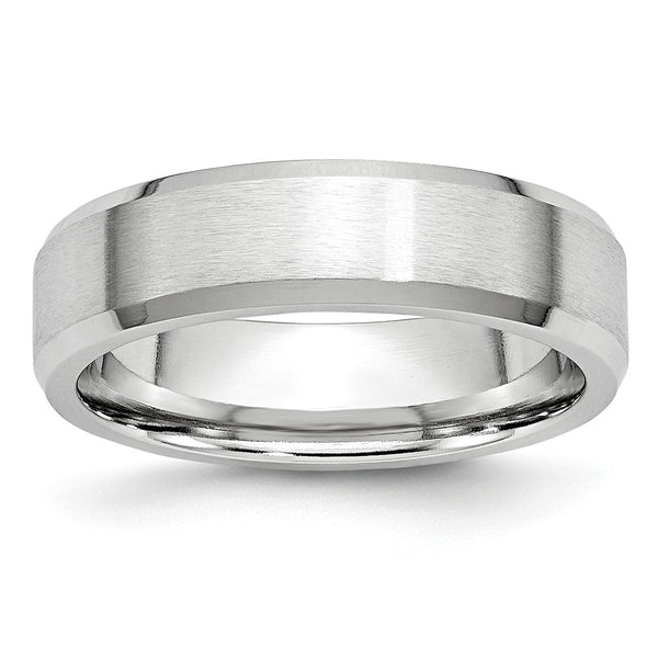 Cobalt Beveled Edge Satin and Polished 6mm Band