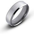 Titanium 7mm Beveled Edge Polished Comfort Fit Wedding Band - Birthstone Company