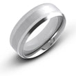 Titanium 8mm Beveled Edge Brushed Center Polished Comfort Fit Wedding Band - Birthstone Company