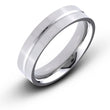 Titanium 6mm Flat Grooved Center Polished Comfort Fit Wedding Band - Birthstone Company