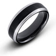 7MM Black Titanium With Polished Edges Comfort-Fit Wedding Band Ring - Birthstone Company