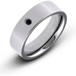7MM Flat Black CZ Diamond Titanium Wedding Band Ring - Birthstone Company