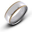 8MM CZ Comfort Fit Mens Black Titanium Wedding Band Ring - Birthstone Company