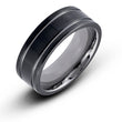Titanium 8mm Comfort Fit Black Wedding Band Ring - Birthstone Company