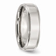 Stainless Steel Ridged Edge 7mm Polished Band