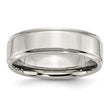 Stainless Steel Ridged Edge 7mm Polished Band