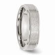 Stainless Steel Ridged Edge 6mm Satin and Polished Band