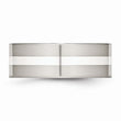 Stainless Steel Sterling Silver Inlay Flat 8mm Polished Band