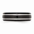 Stainless Steel Black IP-plated Grooved and Polished 7mm Band