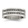 Stainless Steel 8mm Double Row Beaded Polished Band