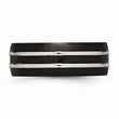 Stainless Steel 8mm Black IP-plated Brushed & Polished Band