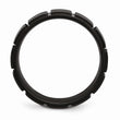 Stainless Steel 8mm Black IP-plated Grooved & Brushed Band