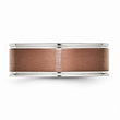 Stainless Steel 8mm Brown IP-plated Brushed & Polished Band