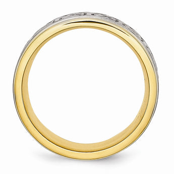 Stainless Steel 8mm Yellow IP-plated Brushed & Polished Band
