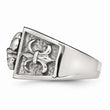 Stainless Steel Polished Black IP Plated Fleur de lis Ring