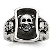 Stainless Steel Black-plated Skulls Ring