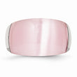 Stainless Steel 12mm Pink Cat's Eye Ring