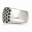 Stainless Steel Black CZs Polished Ring