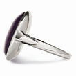 Stainless Steel Synthetic Amethyst Ring