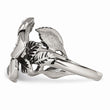 Stainless Steel Antique Finish Flower Ring