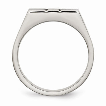 Stainless Steel Black IP-plated & Polished w/Diamond Ring