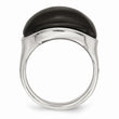 Stainless Steel Black Glass Ring - Birthstone Company