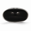 Stainless Steel Black Glass Ring - Birthstone Company