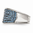 Stainless Steel Blue Crystal Polished Ring