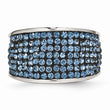 Stainless Steel Blue Crystal Polished Ring