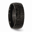 Stainless Steel Black IP-plated Hammered 8mm Band