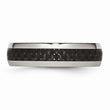 Stainless Steel Polished w/ Black Carbon Fiber Inlay 6mm Band