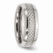 Stainless Steel Polished w/ Grey Carbon Fiber Inlay 8mm Band