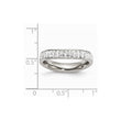 Stainless Steel 4mm Polished Crystal Wavy Ring