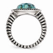 Stainless Steel Antiqued Imitation Turquoise Ring