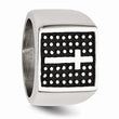 Stainless Steel Antiqued Cross Polished Ring