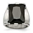 Stainless Steel Black CZ Polished Ring